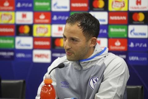 02.10.2018, Fussball, Saison 2018 2019, Champions League, 2. Spieltag - Pressekonferenz FC Schalke 04 Cheftrainer Domenico TEDESCO (FC Schalke 04) Moskau RZD Arena Russland