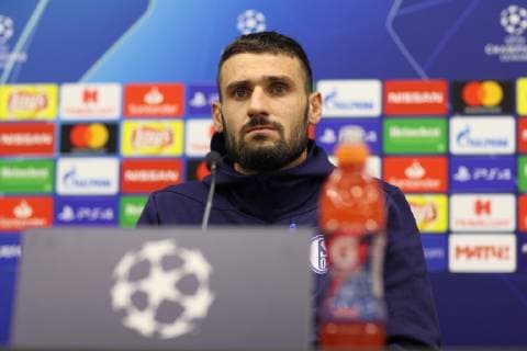 02.10.2018, Fussball, Saison 2018 2019, Champions League, 2. Spieltag - Pressekonferenz FC Schalke 04 Daniel CALIGIURI (FC Schalke 04) Moskau RZD Arena Russland