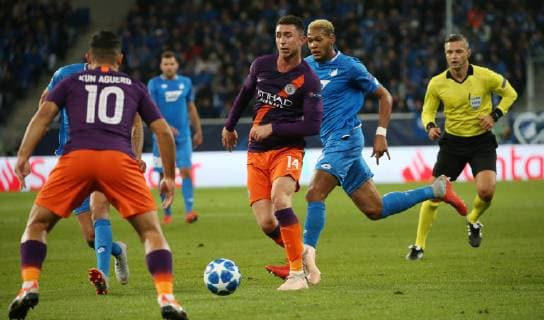 Aymeric Laporte (14, Manchester City), UEFA Champions League, TSG 1899 Hoffenheim vs. Manchester City, Groupe F, Matchday 2, October, 02 2018, Wirsol Rhein Neckar Arena, Germany, YmdY, ** DFL DFL regulations prohibit any use of photographs as image sequences and or quasi-video. ** TSG 1899 Hoffenheim - Manchester City