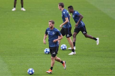 Club s Mats Rits pictured in action during a training of Belgian soccer team Club Brugge KV, Tuesday 02 October 2018 in Madrid, Spain. Tomorrow Club will meet Spanish club Atletico Madrid on day two the UEFA Champions League, in group A. BRUNOxFAHY  x05439624x