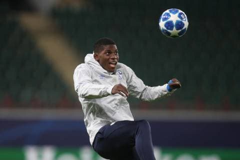 02.10.2018, Fussball, Saison 2018 2019, Champions League, 2. Spieltag - Abschlusstraining FC Schalke 04 Breel EMBOLO (FC Schalke 04) Moskau RZD Arena Russland