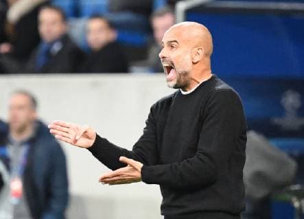 02.10.2018, xmeix, Fussball UEFA Champions League, TSG 1899 Hoffenheim - Manchester City FC emspor, v.l. Trainer Pep Guardiola (Manchester City) DFL DFB REGULATIONS PROHIBIT ANY USE OF PHOTOGRAPHS as IMAGE SEQUENCES and or QUASI-VIDEO Sinsheim