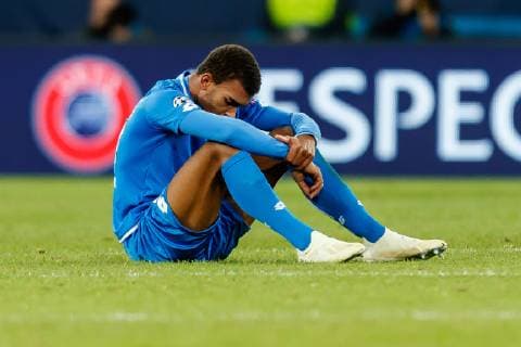 Sinsheim, Deutschland, 01.10.2018, UEFA Champions League, Gruppenphase, Gruppe F, TSG 1899 Hoffenheim - Manchester City, Kevin Akpoguma (TSG) enttaeuscht ( DeFodi048