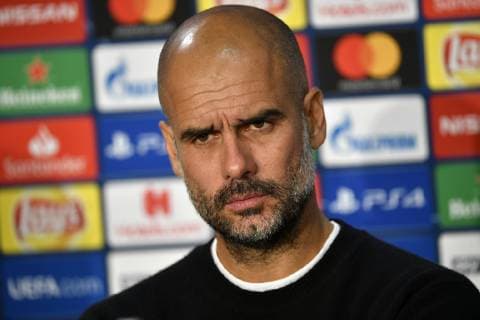 PK Pressekonferenz Nach Spielende: Trainer Coach Pep Guardiola Manchester City TSG 1899 Hoffenheim vs Manchester City Man City Champions League CL Gruppenphase 02.10.2018 DFL REGULATIONS PROHIBIT ANY USE OF PHOTOGRAPHS AS IMAGE SEQUENCES AND OR QUASI-VIDEO CL TSG 1899 Hoffenheim vs Manchester City