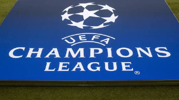 Das Logo und der Schriftzug der Champions League, Symbolfoto, Symbolbild, Symbol, Fussball, UEFA Champions League, TSG 1899 Hoffenheim - Manchester City FC,