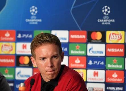 Sport Bilder des Tages 02.10.2018, xmeix, Fussball UEFA Champions League, TSG 1899 Hoffenheim - Manchester City FC emspor, v.l. Hoffenheims Trainer Julian Nagelsmann (TSG 1899 Hoffenheim) DFL DFB REGULATIONS PROHIBIT ANY USE OF PHOTOGRAPHS as IMAGE SEQUENCES and or QUASI-VIDEO Sinsheim