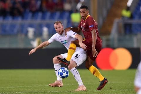 Juan Jesus Roma, Michael Krmencik Plezn. Roma 01-10-2018 Stadio Olimpico Football Calcio UEFA Champions League 2018 2019 AS Roma - FC Viktoria Plzen Foto Antonietta Baldassarre Insidefoto AntoniettaxBaldassarre