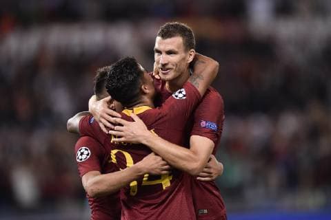 Justin Kluivert of AS Roma celebrates scoring fourth goal during the UEFA Champions League group stage match between Roma and FC Viktoria Plzen at Stadio Olimpico, Rome, Italy on 2 October 2018. Copyright: xGiuseppexMaffiax 21460040