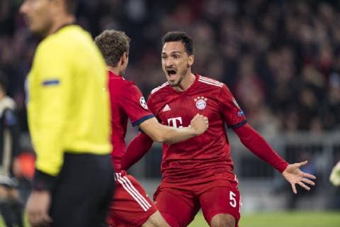 Fussball Champions League, Begegnung FC Bayern Muenchen vs. Ajax Amsterdam, Allianz Arena Muenchen. 02.10.2018 Im Bild: Torjubel Matts Hummels Â