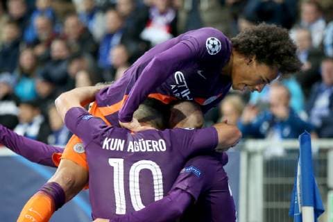 Deutschland, Sinsheim, WIRSOL Rhein-Neckar-Arena, 02.10.2018, Fussball - UEFA Champions League - TSG Hoffenheim - Manchester City Bild: v. lk. Torjubel um den Torschützen zum 2:1, David Silva (Manchester City, 21) Copyright: HMBxMedia xHeikoxBecker
