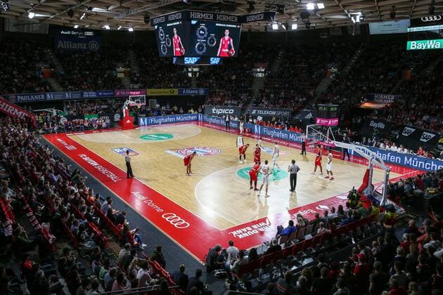 Uebersichtsaufnahme vom Spielfeld, Arena, FC Bayern Basketball vs. SC Rasta Vechta, Basketball, BBL, 03.10.2018 Muenchen Bayern Deutschland