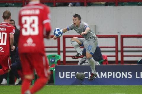 Fußball: Champions League, Saison 2018 2019, 03.10.2018 - 2. Spieltag - Lokomotive Moskau - FC Schalke 04 Yevhen KONOPLYANKA (FC Schalke 04) Moskau RZD Arena Russland