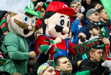 MOSCOW, RUSSIA â€“ OCTOBER 3, 2018: Lokomotiv Moscow s fans in the 2018 19 UEFA Champions League Group D Round 2 football match against FC Schalke 04 at RZD Arena Stadium. FC Schalke 04 won the game 1:0. Sergei Fadeichev TASS  TS09269E