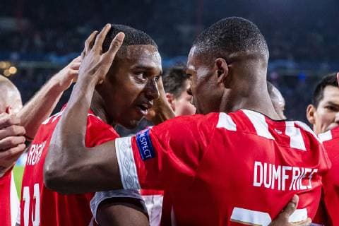 EINDHOVEN, Netherlands, 03-10-2018, football, Philips stadium, Champions league, season 2018 2019, PSV player Pablo Rosario celebrating the goal, during the match PSV - Inter Milan, PSV - Inter Milan  x2517953x