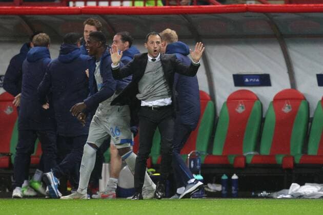 Fußball: Champions League, Saison 2018 2019, 03.10.2018 - 2. Spieltag - Lokomotive Moskau - FC Schalke 04 Cheftrainer Domenico TEDESCO (FC Schalke 04) Moskau RZD Arena Russland