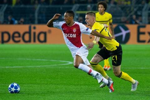 03.10.2018, xkvx, Fussball UEFA Champions League, Borussia Dortmund - AS Monaco emspor, v.l. Youri Tielemans (AS Monaco FC), Marius Wolf (BVB Borussia Dortmund) (DFL DFB REGULATIONS PROHIBIT ANY USE OF PHOTOGRAPHS as IMAGE SEQUENCES and or QUASI-VIDEO) Dortmund