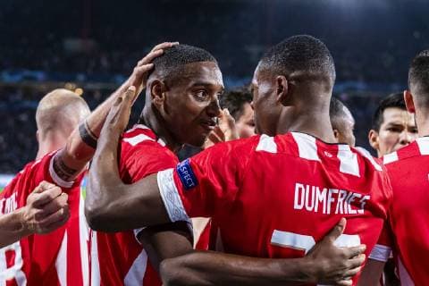 EINDHOVEN, Netherlands, 03-10-2018, football, Philips stadium, Champions league, season 2018 2019, PSV player Pablo Rosario celebrating the goal, during the match PSV - Inter Milan, PSV - Inter Milan  x2518103x