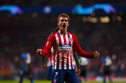 Antoine Griezmann of Atletico de Madrid celebrates a goal during the UEFA Champions League 2018 19 match between Atletico de Madrid and Club Brugge, at Wanda Metropolitano Stadium in Madrid on October 3, 2018. (Photo by Guille M. Cordon Press)