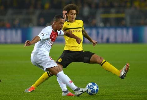 Dortmund, Germany, 03.10.2018, UEFA Champions League - 2018 19 Season, Vorrunde, Gruppenphase - Gruppe A - 2. Spieltag, BV Borussia Dortmund - AS Monaco, Youri Tielemans (Monaco) und Axel Witsel (BVB) im zweikampf ( DeFodi521