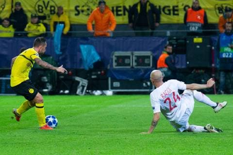 03.10.2018, xkvx, Fussball UEFA Champions League, Borussia Dortmund - AS Monaco emspor, v.l. Goal scored, Tor zum 2:0 durch Paco Alcacer (BVB Borussia Dortmund) (DFL DFB REGULATIONS PROHIBIT ANY USE OF PHOTOGRAPHS as IMAGE SEQUENCES and or QUASI-VIDEO) Dortmund