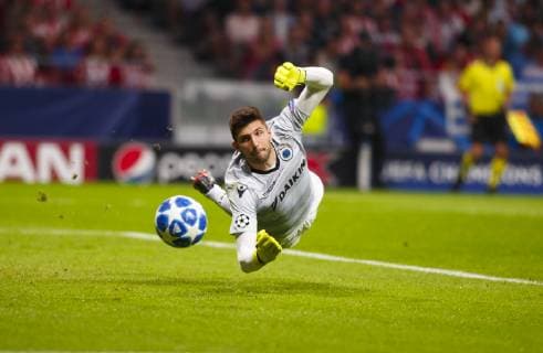 Karlo Letica of Club Brugge during the UEFA Champions League 2018 19 match between Atletico de Madrid and Club Brugge, at Wanda Metropolitano Stadium in Madrid on October 3, 2018. (Photo by Guille M. Cordon Press)