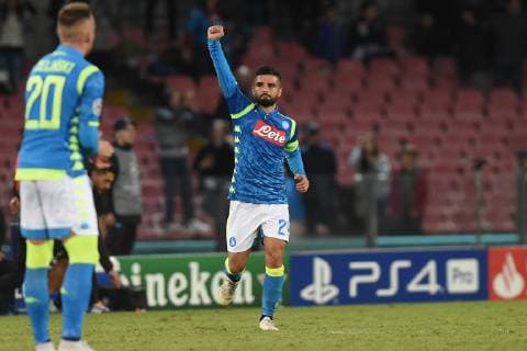 Lorenzo Insigne of SSC Napoli celebrates after scoring 1-0 during the UEFA Champions League Group Stage match between Napoli and Liverpool at Stadio San Paolo, Naples, Italy on 3 October 2018. Copyright: xFrancoxRomanox 21450019