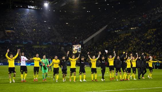 Dortmund, 03.10.2018 Dortmunder Schlussjubel Borussia Dortmund - AS Monaco