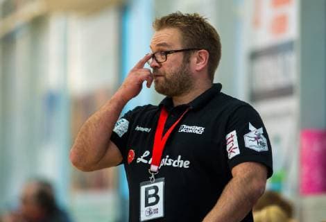 03-10-2018 Bad Langensalza Handball -Bundesliga Frauen Saison 2018 2019 DHB- Pokal THC Erfurt Bad Langensalza -- HSG Blomberg-Lippe Trainer Andre Fuhr 99( HSG Blomberg - Lippe ) Aktion