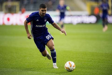 Anderlecht s Zakaria Bakkali pictured in action during a game of Belgian soccer team RSC Anderlecht against Croatian team Dinamo Zagreb in Anderlecht, Thursday 04 October 2018, on day two of the Europa League group stage, in group D. JASPERxJACOBS  x05440541x