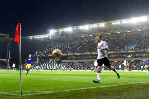 181004 Yann-Erik de Lanlay of Rosenborg during the Europa League match between Rosenborg and RB Leipzig on October 4, 2018 in Trondheim. Photo: Jon Olav Nesvold BILDBYRAN kod JE 160318 Copyright: JONxOLAVxNESVOLD BB181004JE013