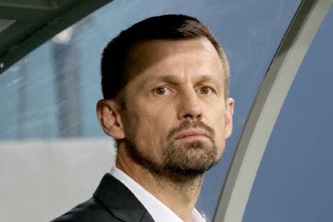 ST PETERSBURG, RUSSIA â€“ OCTOBER 4, 2018: FC Zenit St Petersburg s head coach Sergei Semak looks on ahead of their 2018 19 UEFA Europa League Group C Round 2 football match against FC Slavia Praha at Saint Petersburg Stadium. Peter Kovalev TASS  TS0928D6