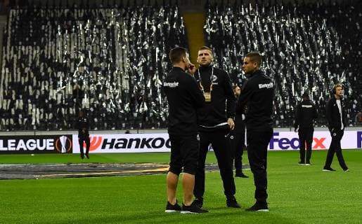 04.10.2018, xjhx, Fussball UEFA Europa League, Eintracht Frankfurt - Lazio Rom emspor, v.l. Luka Jovic (Eintracht Frankfurt), Ante Rebic (Eintracht Frankfurt), Mijat Gacinovic (Eintracht Frankfurt) (DFL DFB REGULATIONS PROHIBIT ANY USE OF PHOTOGRAPHS as IMAGE SEQUENCES and or QUASI-VIDEO) Frankfurt am Main