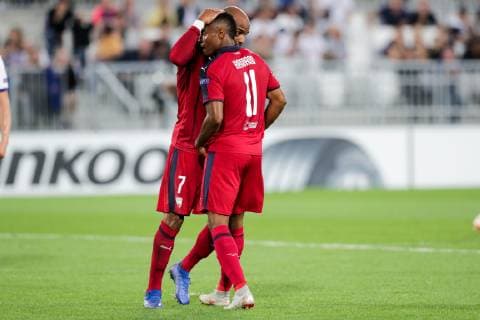 11 FRANCOIS KAMANO (BOR) - 07 JIMMY BRIAND (BOR) - DECEPTION FOOTBALL : Bordeaux vs Kobenhavn - Ligue Europa - 04 10 2018 FEP Panoramic 