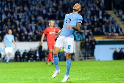 181004 Arn?r Ingvi Traustason of Malmö FF looks dejected during the Europa League group stage match between Malmö FF and Besiktas on October 4, 2018 in Malmö. Photo: Ludvig Thunman BILDBYRN kod LT 35544 Copyright: LUDVIGxTHUNMAN BB181004LT013