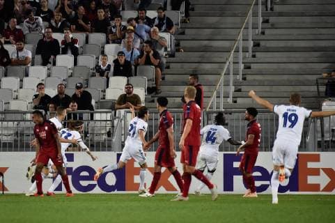 But et Joie Robert Skov (cop) FOOTBALL : Bordeaux vs Copenhague - 2eme Tour Ligue Europa - Bordeaux - 04 10 2018 ThierryBreton Panoramic 