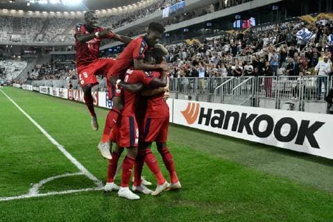 But et joie Younousse Sankhare (gir) FOOTBALL : Bordeaux vs Copenhague - 2eme Tour Ligue Europa - Bordeaux - 04 10 2018 ThierryBreton Panoramic 