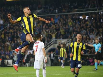 Islam Slimani of Fenerbahce during the UEFA Europa League Group D match between Fenerbahce and Spartak Trnava at Ulker Stadium in Istanbul , Turkey on October 04 , 2018 