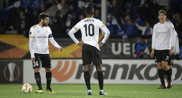 Fußball, EL, Sarpsborg 08 FF - KRC Genk Genk s Alejandro Pozuelo and Genk s Aly Mbwana Samatta pictured during a game of Belgian soccer team KRC Racing Genk against Norwegian Sarpsborg 08 FF, in Sarpsborg, Norway, Thursday 04 October 2018, on day two of the Europa League group stage in group I. YORICKxJANSENS  x05440896x