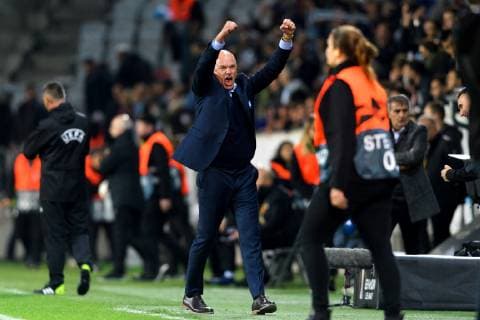 181004 Uwe Rösler, head coach of Malmö FF celebrates after the Europa League group stage match between Malmö FF and Besiktas on October 4, 2018 in Malmö. Photo: Petter Arvidson BILDBYRN kod PA 92119 Copyright: PETTERxARVIDSON BB181004PA065