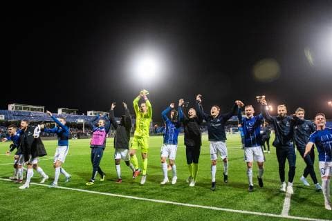 Fußball, EL, Sarpsborg 08 FF - KRC Genk 181004 Players of Sarpsborg 08 celebrates after the Europa League match between Sarpsborg 08 and Genk on October 4, 2018 in Sarpsborg. Photo: Fredrik Varfjell BILDBYRN kod FV 150147 Copyright: FREDRIKxVARFJELL BB181004FV027