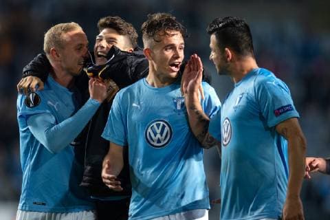 Fußball, EL, Malmö FF - Besiktas Istanbul 181004 Andreas Vindheim of Malmö FF celebrates after the Europa League group stage match between Malmö FF and Besiktas on October 4, 2018 in Malmö. Photo: Ludvig Thunman BILDBYRAN kod LT 35544 Copyright: LUDVIGxTHUNMAN BB181004LT056