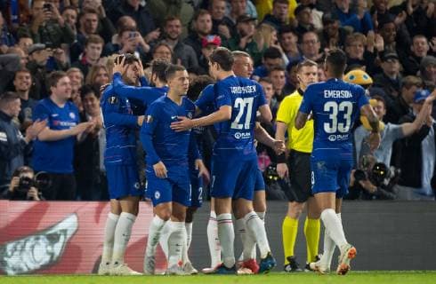 Celebrations after ?lvaro MORATA of Chelsea winning goal during the UEFA Europa League group match between Chelsea and Videoton at Stamford Bridge, London, England on 4 October 2018. Copyright: xAndyxRowlandx PMI-2291-0014