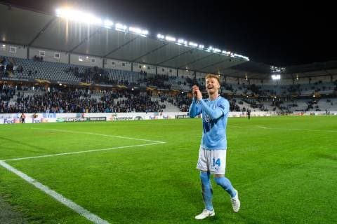 Fußball, EL, Malmö FF - Besiktas Istanbul 181004 Anders Christiansen of Malmö FF celebrates after the Europa League group stage match between Malmö FF and Besiktas on October 4, 2018 in Malmö. Photo: Petter Arvidson BILDBYRN kod PA 92119 Copyright: PETTERxARVIDSON BB181004PA070