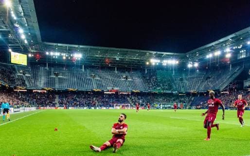 04.10.2018, Red Bull Arena, Salzburg, AUT, UEFA EL, FC Salzburg vs Celtic Glasgow, Gruppe B, im Bild Torjubel FC Salzburg zum 3:1 durch Munas Dabbur (FC Salzburg) during the UEFA Europa League Group B Match between FC Salzburg and Celtic Glasgow at the Red Bull Arena in Salzburg, Austria on 2018 10 04. Salzburg