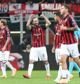 October 4, 2018 - Milan, Italy - Champions League soccer match between Milan and Olympiacos at the Stadio San Siro - Milan. Soccer Champions League, Milan - ZUMAe114 20181004_zaa_e114_004 Copyright: xEurokinissix