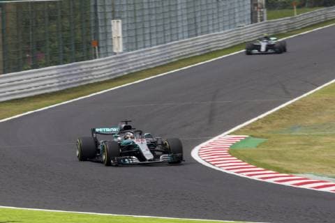 5th October 2018, Suzuka International Race Course, Suzuka City, Japan; Formula One Grand Prix of Japan, Friday free practice; Mercedes AMG Petronas drivers Lewis Hamilton and Valtteri Bottas  ActionPlus12068098 StephenxBlackberry