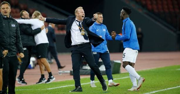 04.10.2018 Stadion Letzigrund Zürich , SCHWEIZ , Saison 2018 2019 Herren Fussball Europa League FC Zürich - Ludogorets Rasgrad Trainer Ludovic Magnin (FC Zürich) jubelt nach dem 1:0