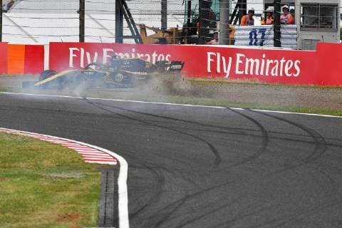 Crash, Nico Huelkenberg, Renault F1 Team, formula 1 GP, Japan in Suzuka, 06.10.2018 Photo:mspb Jerry Andre Crash, Nico Huelkenberg, formula 1 GP, Japan 2018