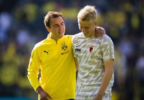 Sport Themen der Woche KW 40 Sport Bilder des Tages Dortmund, 06.10.2018 Die Geschwister Mario Götze (BvB) und Felix Götze (FCA) Borussia Dortmund - FC Augsburg *** Dortmund 06 10 2018 The siblings Mario Götze BvB and Felix Götze FCA Borussia Dortmund FC Augsburg