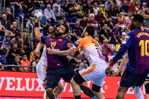 October 6, 2018 - Timothey N guessan, 19 of FC Barcelona Barca Lassa in actions during VELUX EHF Champions League match between Fc Barcelona Lassa and Montpellier HB on October 06, 2018 at Palau Blaugrana, in Barcelona, Spain. Handball: VELUX EHF Champions League - Fc Barcelona Lassa v Montpellier HB. - ZUMAa181 20181006_zaa_a181_108 Copyright: xAFP7x